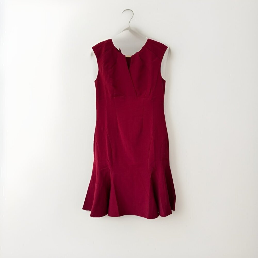 Ann Taylor TULIP HEM DRESS SIZE 8 CRIMSON Business Casual Office